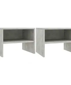 vidaXL Bedside Cabinets 2 pcs Concrete Grey 40x30x30 cm Chipboard
