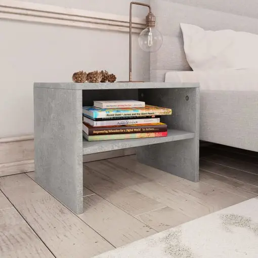 vidaXL Bedside Cabinets 2 pcs Concrete Grey 40x30x30 cm Chipboard