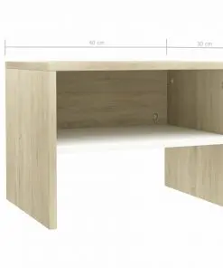 vidaXL Bedside Cabinets 2 pcs White and Sonoma Oak 40x30x30 cm Chipboard