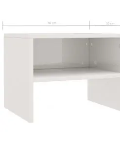 vidaXL Bedside Cabinet High Gloss White 40x30x30 cm Chipboard