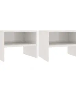 vidaXL Bedside Cabinets 2 pcs High Gloss White 40x30x30 cm Chipboard
