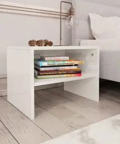 vidaXL Bedside Cabinets 2 pcs High Gloss White 40x30x30 cm Chipboard