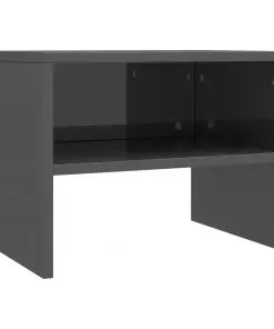 vidaXL Bedside Cabinet High Gloss Grey 40x30x30 cm Chipboard