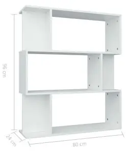 vidaXL Book Cabinet/Room Divider White 80x24x96 cm Chipboard