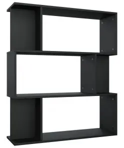 vidaXL Book Cabinet/Room Divider Black 80x24x96 cm Chipboard
