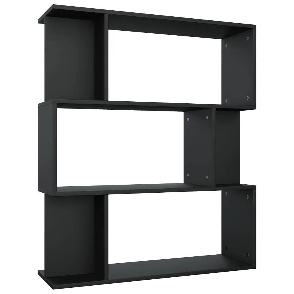 vidaXL Book Cabinet/Room Divider Black 80x24x96 cm Chipboard