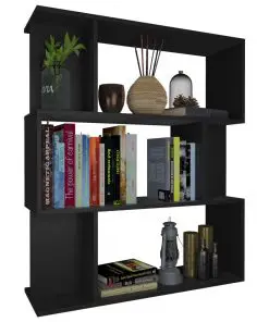 vidaXL Book Cabinet/Room Divider Black 80x24x96 cm Chipboard