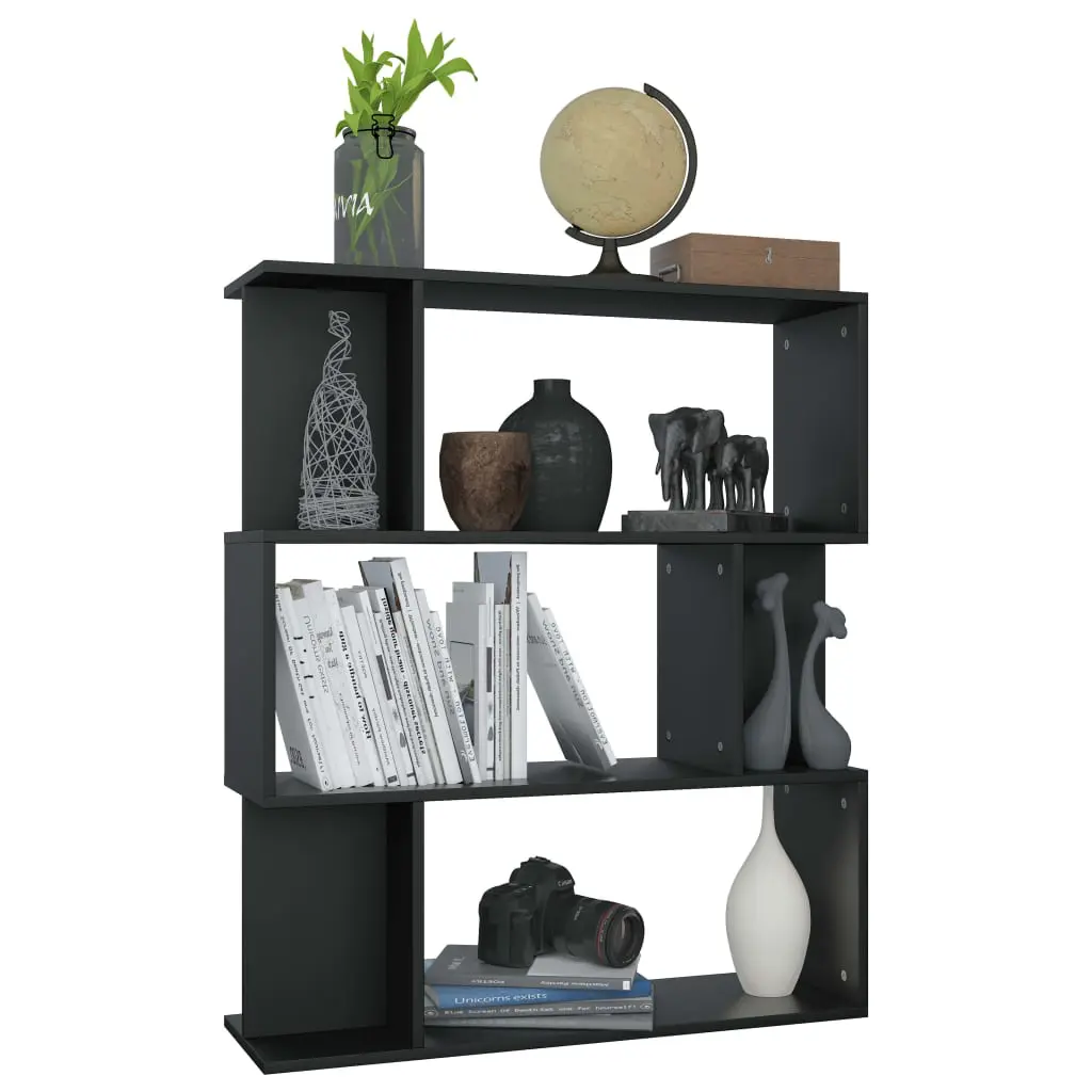 vidaXL Book Cabinet/Room Divider Black 80x24x96 cm Chipboard
