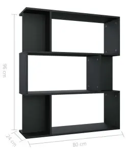 vidaXL Book Cabinet/Room Divider Black 80x24x96 cm Chipboard