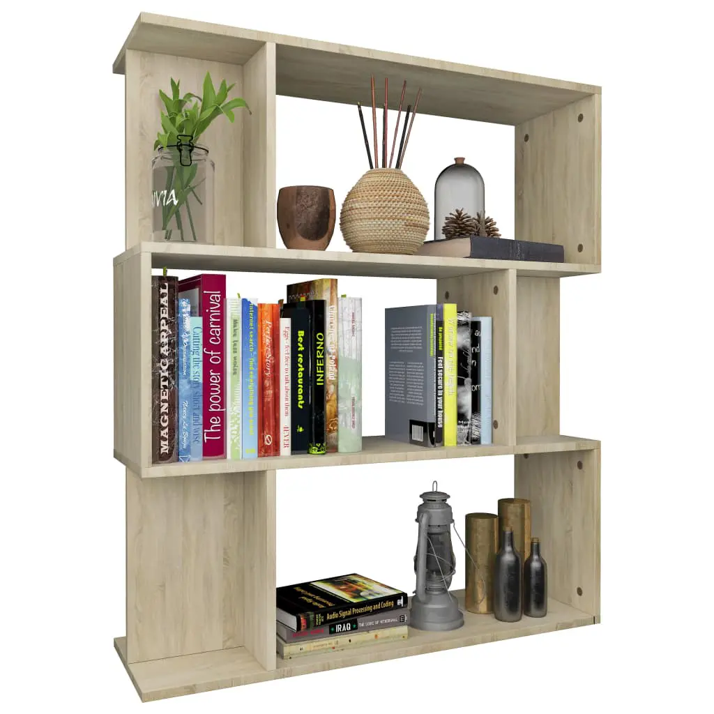 vidaXL Book Cabinet/Room Divider Sonoma Oak 80x24x96 cm Chipboard