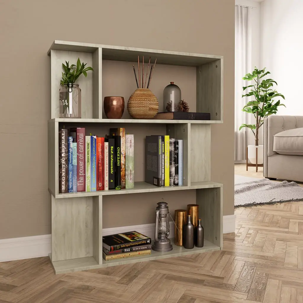 vidaXL Book Cabinet/Room Divider Sonoma Oak 80x24x96 cm Chipboard
