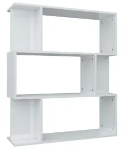 vidaXL Book Cabinet/Room Divider High Gloss White 80x24x96 cm Chipboard