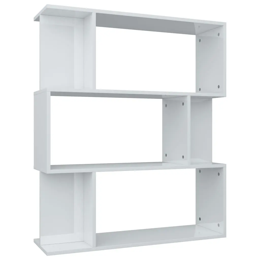 vidaXL Book Cabinet/Room Divider High Gloss White 80x24x96 cm Chipboard