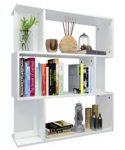 vidaXL Book Cabinet/Room Divider High Gloss White 80x24x96 cm Chipboard