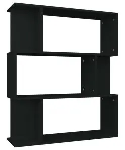vidaXL Book Cabinet/Room Divider High Gloss Black 80x24x96 cm Chipboard