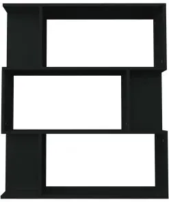 vidaXL Book Cabinet/Room Divider High Gloss Black 80x24x96 cm Chipboard