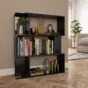 vidaXL Book Cabinet/Room Divider High Gloss Black 80x24x96 cm Chipboard vidaXL Book Cabinet/Room Divider High Gloss Black 80x24x96 cm Chipboard