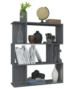 vidaXL Book Cabinet/Room Divider High Gloss Grey 80x24x96 cm Chipboard