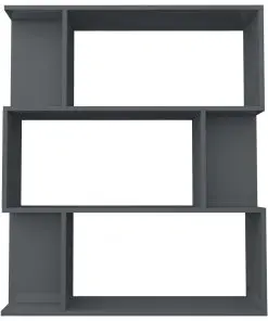 vidaXL Book Cabinet/Room Divider High Gloss Grey 80x24x96 cm Chipboard