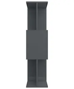 vidaXL Book Cabinet/Room Divider High Gloss Grey 80x24x96 cm Chipboard