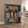 vidaXL Book Cabinet/Room Divider High Gloss Grey 80x24x96 cm Chipboard