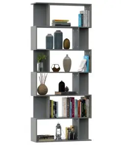 vidaXL Book Cabinet/Room Divider Grey 80x24x192 cm Chipboard