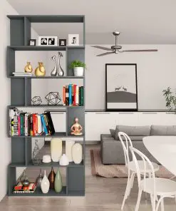 vidaXL Book Cabinet/Room Divider Grey 80x24x192 cm Chipboard