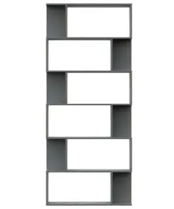 vidaXL Book Cabinet/Room Divider Grey 80x24x192 cm Chipboard