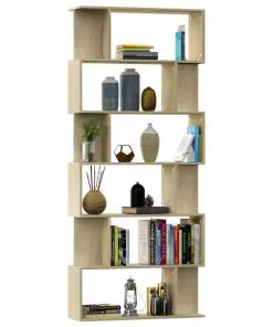 vidaXL Book Cabinet/Room Divider Sonoma Oak 80x24x192 cm Chipboard