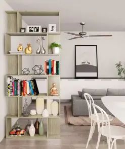 vidaXL Book Cabinet/Room Divider Sonoma Oak 80x24x192 cm Chipboard