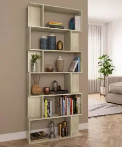 vidaXL Book Cabinet/Room Divider Sonoma Oak 80x24x192 cm Chipboard