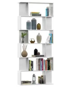 vidaXL Book Cabinet/Room Divider High Gloss White 80x24x192 cm Chipboard