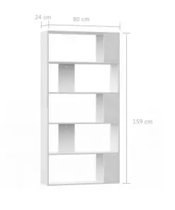 vidaXL Book Cabinet/Room Divider White 80x24x159 cm Chipboard