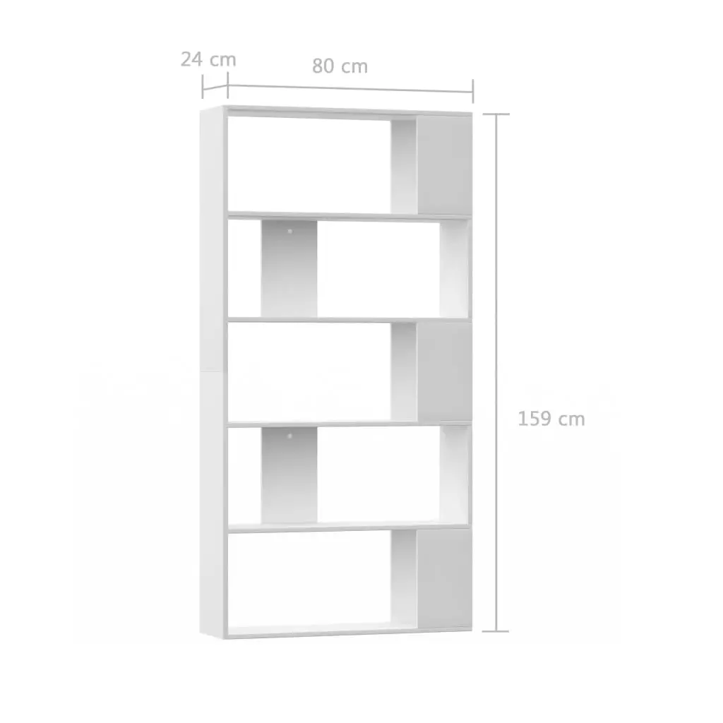 vidaXL Book Cabinet/Room Divider White 80x24x159 cm Chipboard