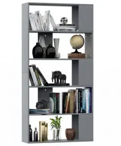 vidaXL Book Cabinet/Room Divider Grey 80x24x159 cm Chipboard