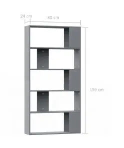 vidaXL Book Cabinet/Room Divider Grey 80x24x159 cm Chipboard