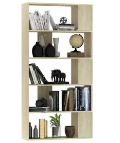 vidaXL Book Cabinet/Room Divider Sonoma Oak 80x24x159 cm Chipboard