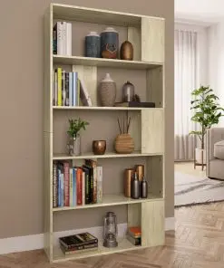 vidaXL Book Cabinet/Room Divider Sonoma Oak 80x24x159 cm Chipboard