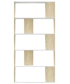 vidaXL Book Cabinet/Room Divider White and Sonoma Oak 80x24x159cm Chipboard