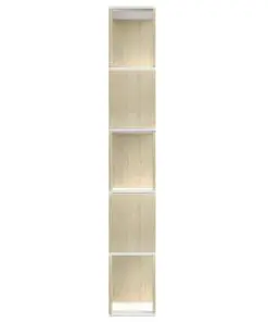 vidaXL Book Cabinet/Room Divider White and Sonoma Oak 80x24x159cm Chipboard