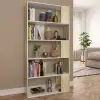 vidaXL Book Cabinet/Room Divider White and Sonoma Oak 80x24x159cm Chipboard