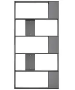 vidaXL Book Cabinet/Room Divider High Gloss Grey 80x24x159 cm Chipboard