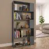 vidaXL Book Cabinet/Room Divider High Gloss Grey 80x24x159 cm Chipboard