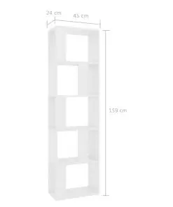 vidaXL Book Cabinet/Room Divider White 45x24x159 cm Chipboard