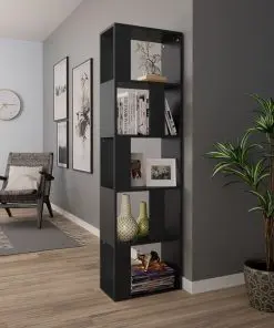 vidaXL Book Cabinet/Room Divider Black 45x24x159 cm Chipboard