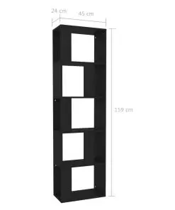 vidaXL Book Cabinet/Room Divider Black 45x24x159 cm Chipboard