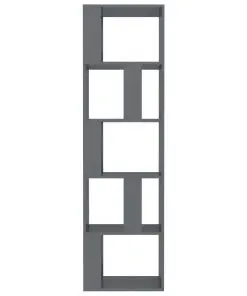 vidaXL Book Cabinet/Room Divider High Gloss Grey 45x24x159 cm Chipboard