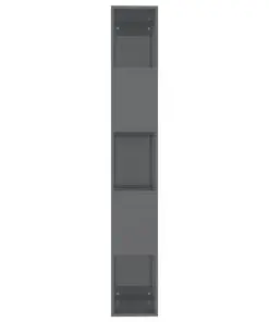 vidaXL Book Cabinet/Room Divider High Gloss Grey 45x24x159 cm Chipboard