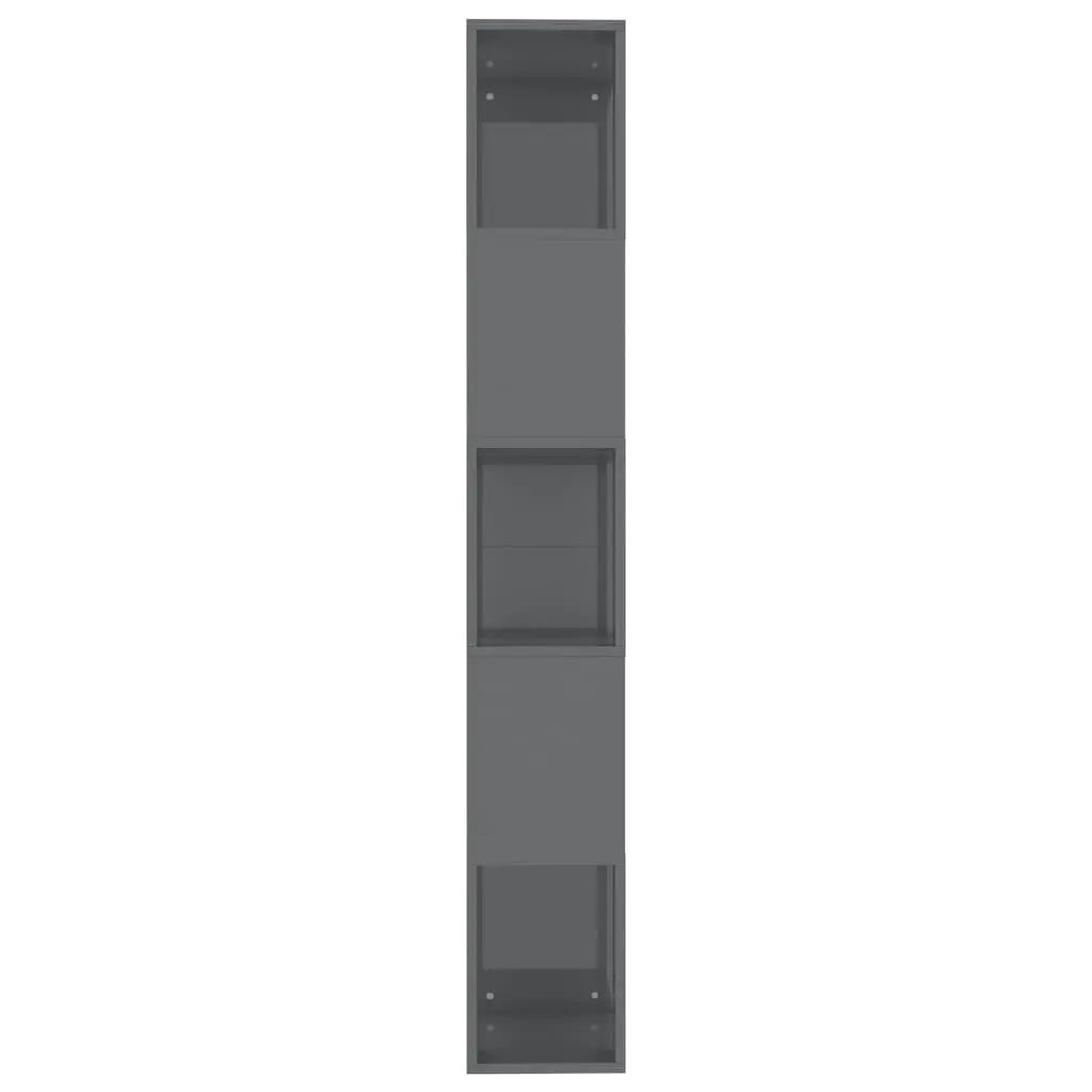 vidaXL Book Cabinet/Room Divider High Gloss Grey 45x24x159 cm Chipboard