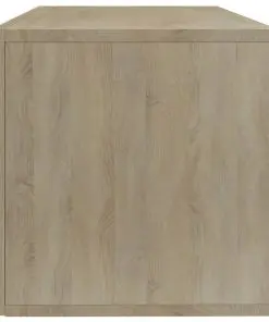 vidaXL Vinyl Storage Box White and Sonoma Oak 71x34x36 cm Chipboard